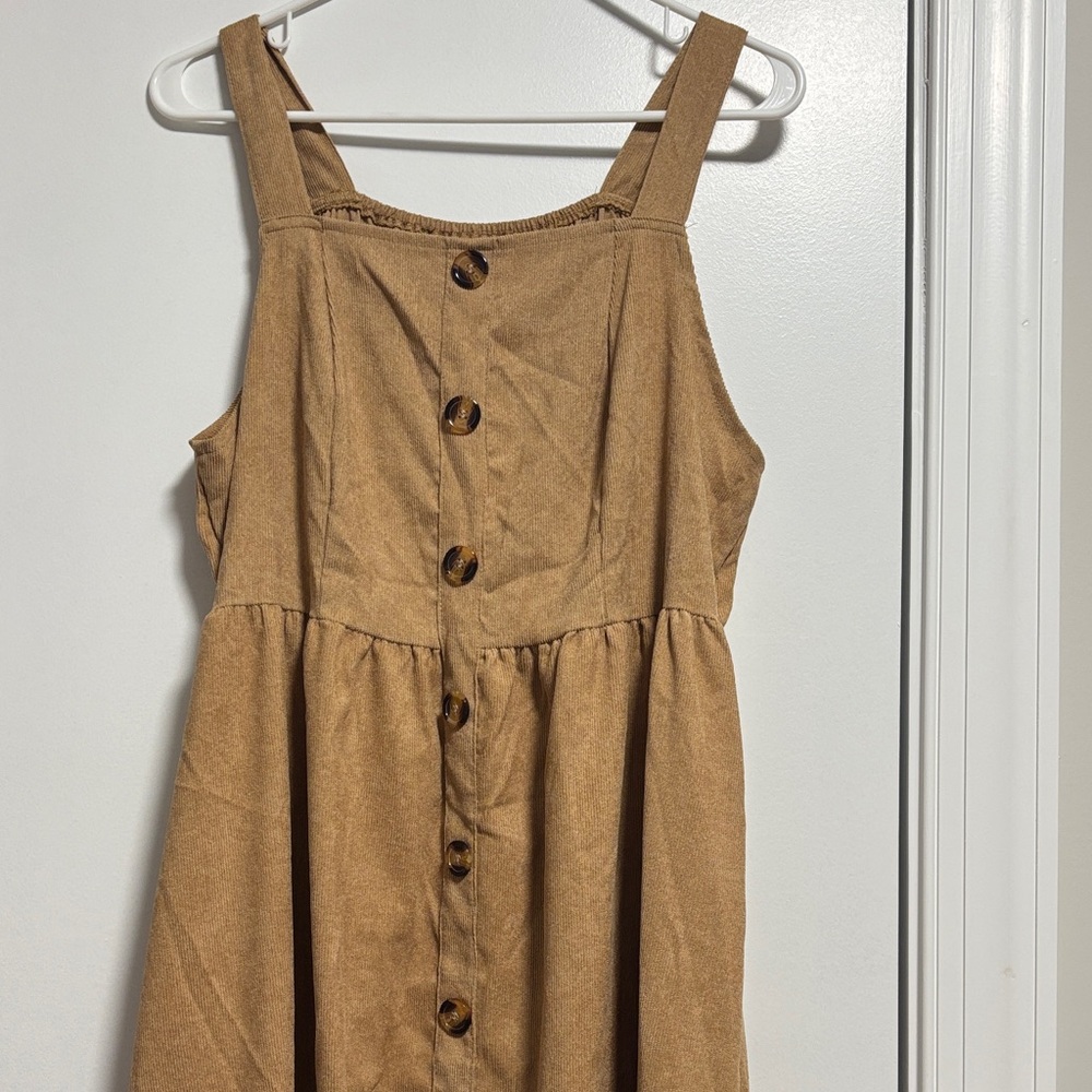 SHEIN Tan Button-Down Dress